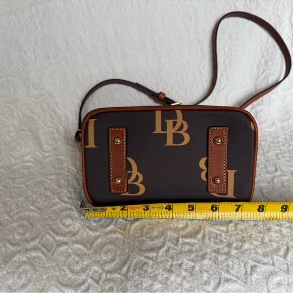 Dooney & Bourke Monogram Domed Brown and Tan Crossbody Bag - Picture 8 of 13